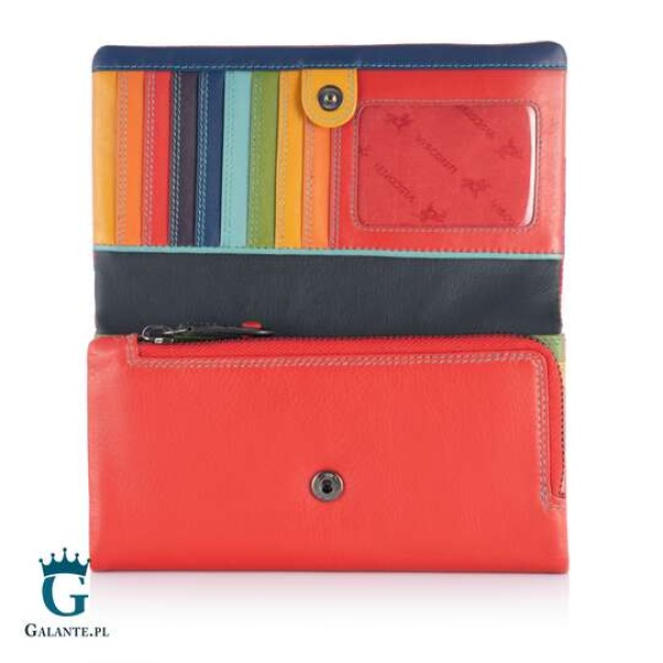 Duży kolorowy portfel damski Visconti CM-72 czerwony