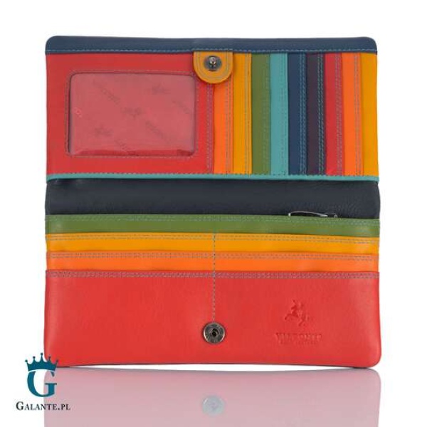 Zgrabny wielokolorowy portfel damski Visconti CM-70 – czerwony