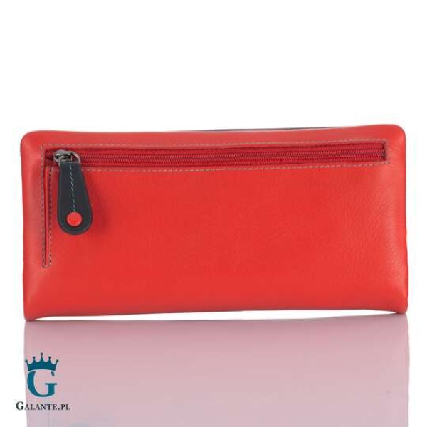 Zgrabny wielokolorowy portfel damski Visconti CM-70 – czerwony