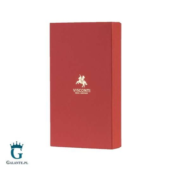 Zgrabny wielokolorowy portfel damski Visconti CM-70 – czerwony