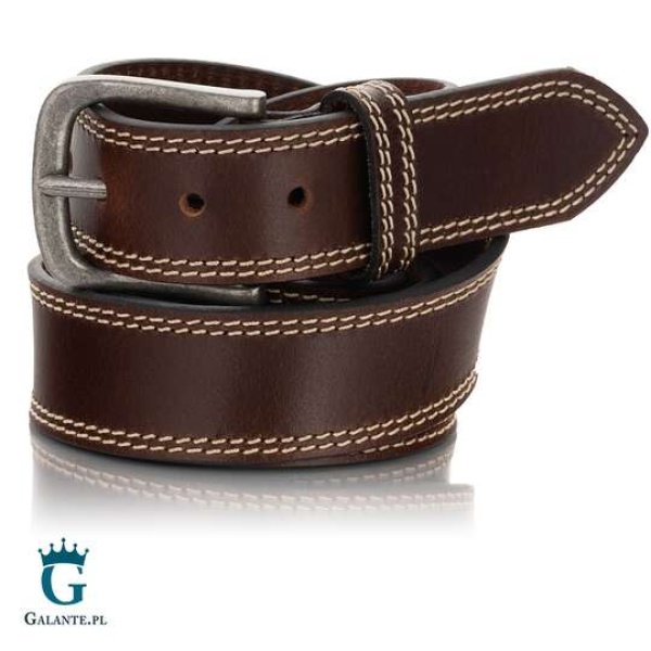 Pasek skórzany antyalergiczny Lindenmann 433 – Brązowy ciemny