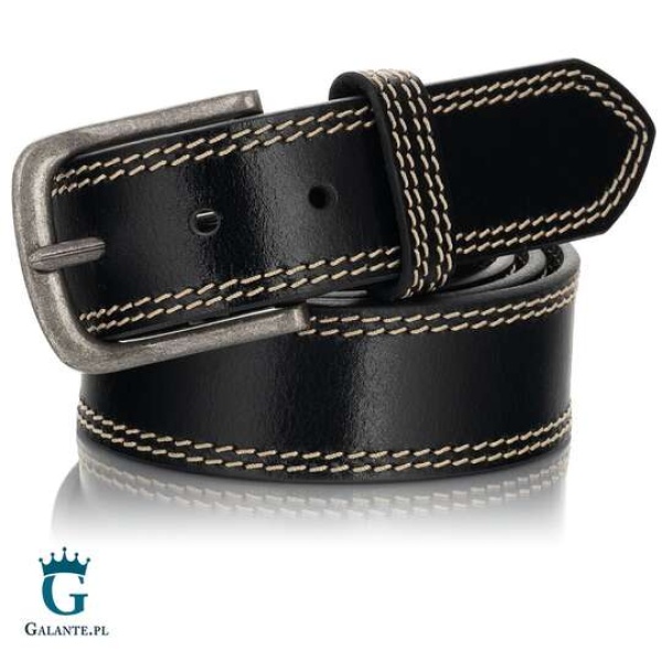 Pasek skórzany antyalergiczny Lindenmann 433 – Czarny