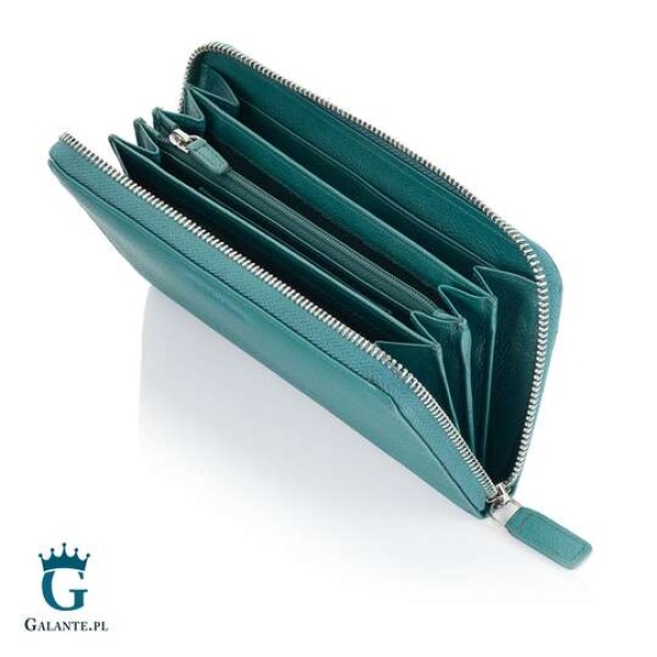 Portfel damski skórzany Valentini Metallic zielony