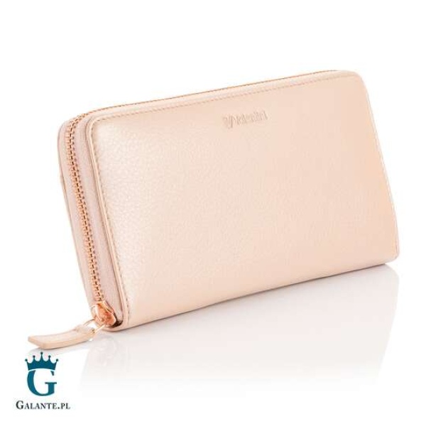 Portfel damski Valentini Metallic na zamek 123M-820 – różowy