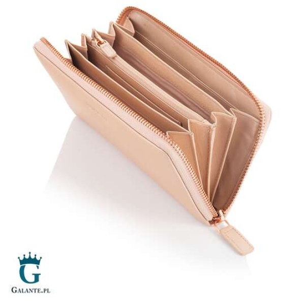 Portfel damski Valentini Metallic na zamek 123M-820 – różowy