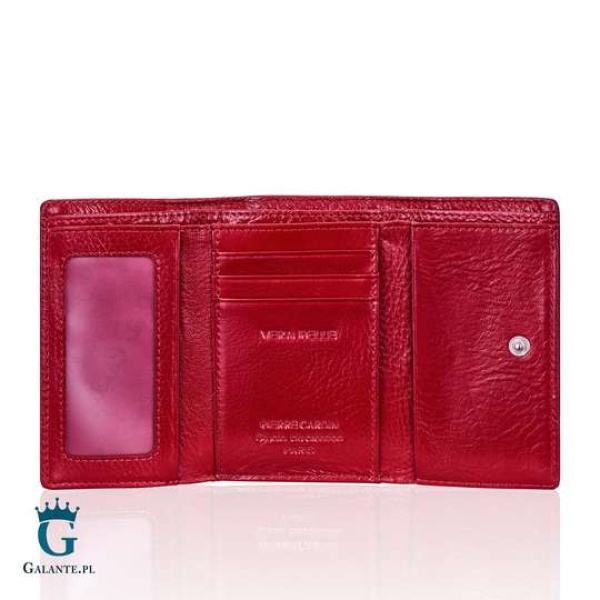 Mały Damski Portfel Pierre Cardin Lakierowany zapinany na bigiel 05 LINE 117 – czerwony