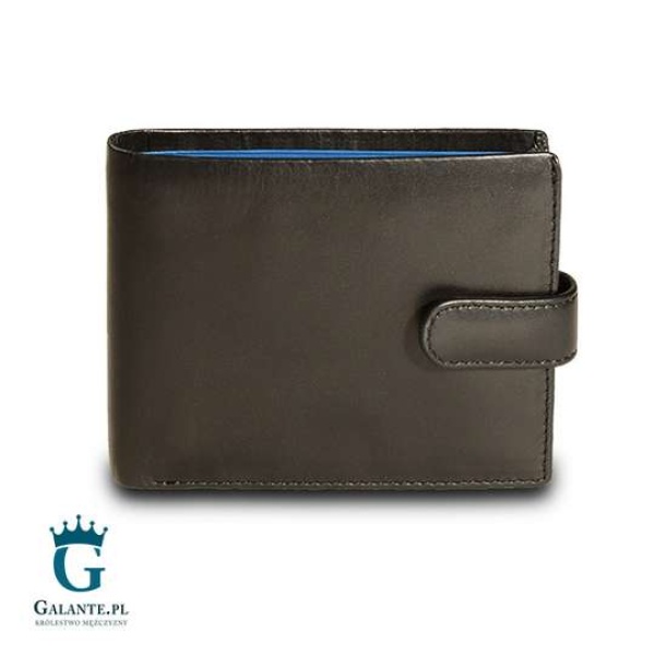 Cienki portfel męski Visconti z zapięciem PM-100 RFID – czarny