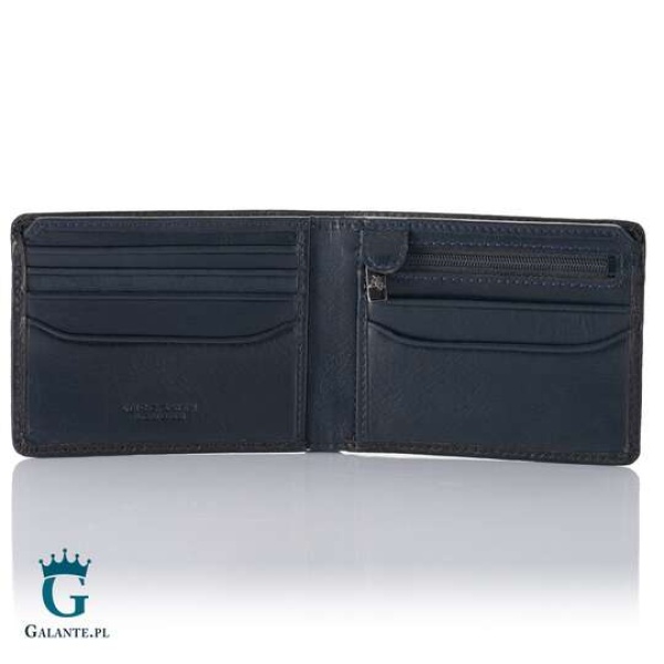 Cienki Portfel Męski Visconti Atelier AT-63 RFID – granatowy
