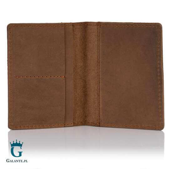 Skórzany Cienki Portfel Skórzany Brodrene SW-04 – ciemny brąz