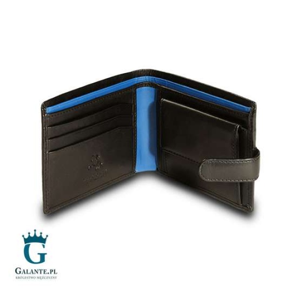 Cienki portfel męski Visconti z zapięciem PM-100 RFID – czarny
