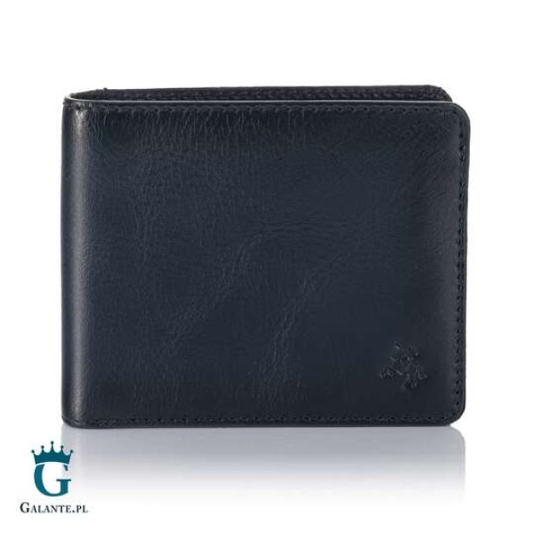 Cienki Portfel Męski Visconti Atelier AT-63 RFID – granatowy