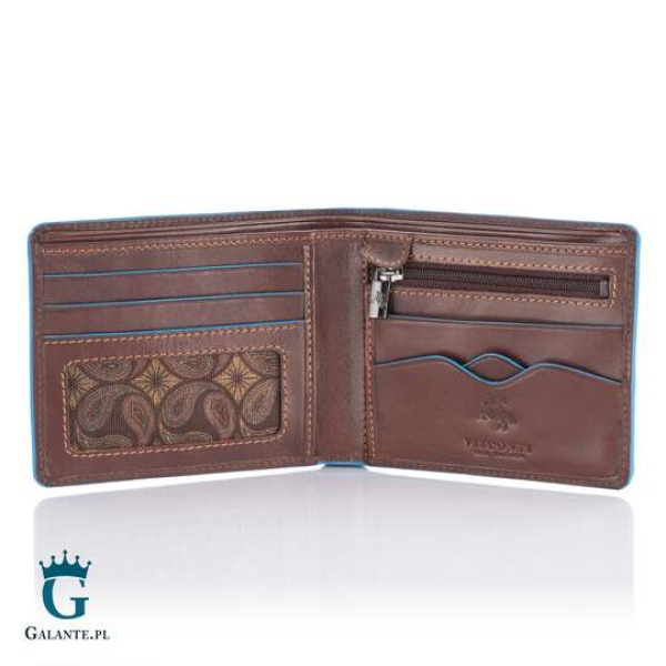 Elegancki cienki portfel męski Visconti ALP-85 RFID – brązowy