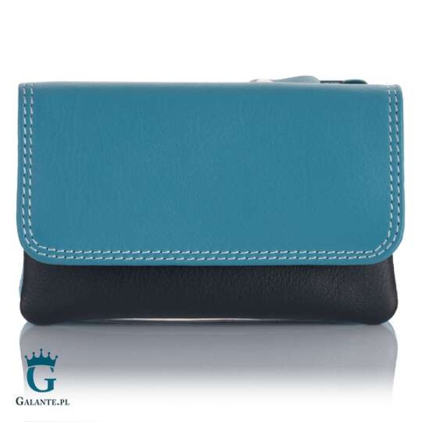 Kolorowy portfel damski na bilon i klucze Visconti niebieski