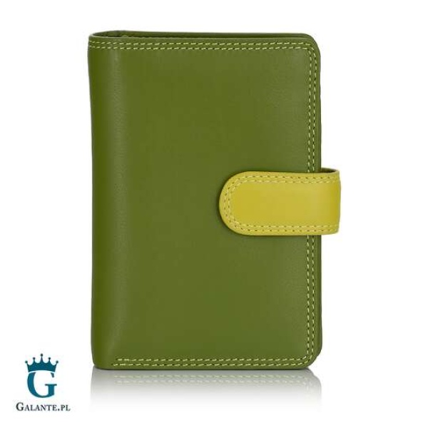 Zgrabny kolorowy portfel damski Visconti RB-51 RFID – limonkowy