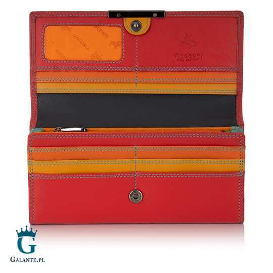 Duży skórzany portfel damski Visconti R-11 czarny