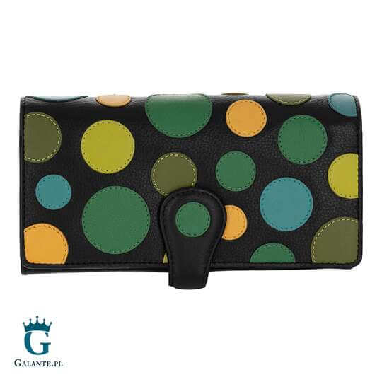 Duży skórzany portfel damski Visconti R-11 czarny