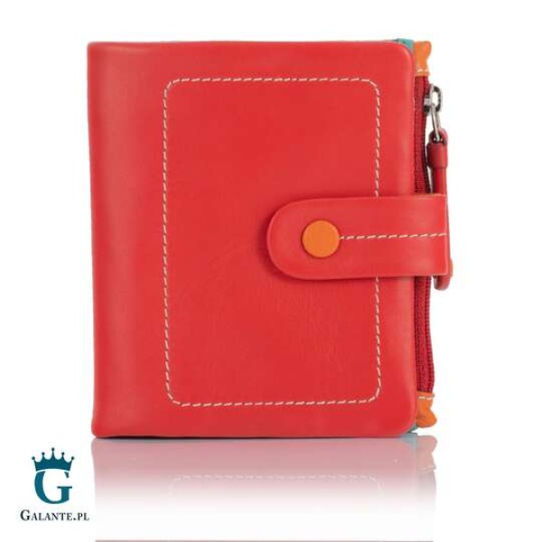 Mały kolorowy portfel damski Visconti M-77 czerwony