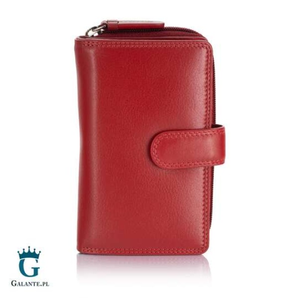 Skórzany portfel damski Visconti HT-33 RFID – czerwony