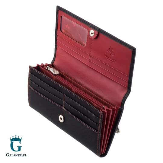 Zgrabny wielokolorowy portfel damski Visconti CM-70 – czerwony