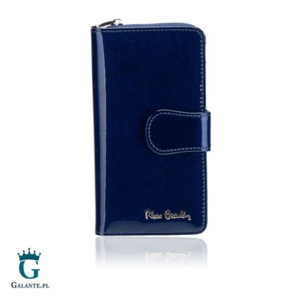 Portfel damski Pierre Cardin skóra lakier niebieski