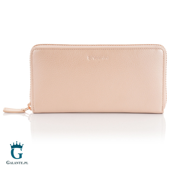 Portfel damski Valentini Metallic na zamek 123M-820 – różowy