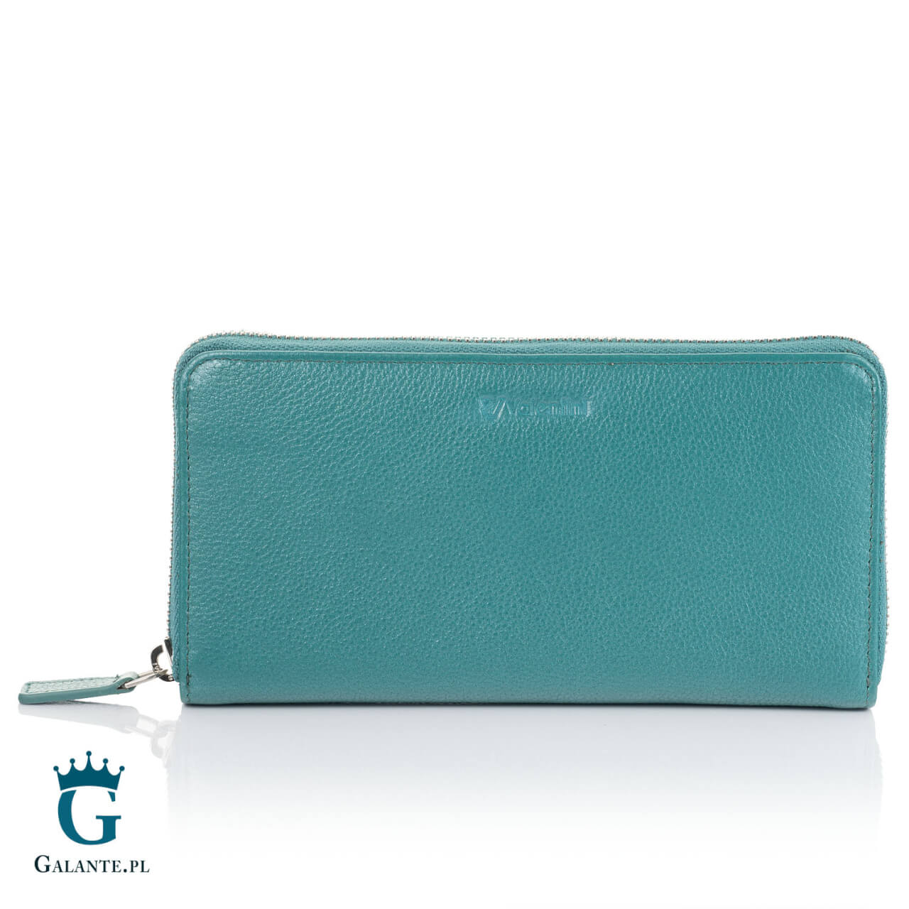 Mały skórzany portfel damski Valentini Metallic 123M-503 – złoty