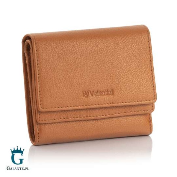 Mały skórzany portfel damski Valentini Metallic 123M-503 – złoty