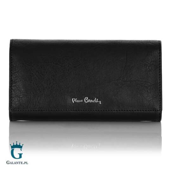 Duży portfel damski ze skóry włoskiej Pierre Cardin 06 ITALY 102 – czarny
