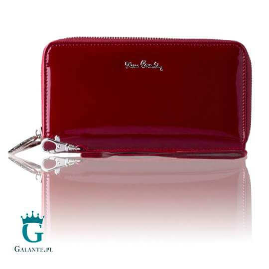 Mały Damski Portfel Pierre Cardin Lakierowany zapinany na bigiel 05 LINE 117 – czerwony