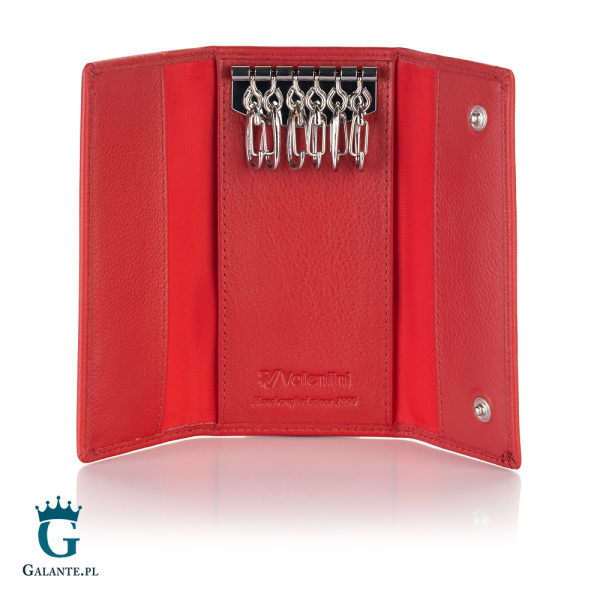 Skórzane etui na klucze Valentini 106-038 czerwone