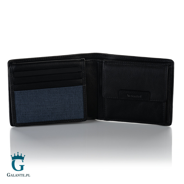 Pojemny portfel męski skórzany Valentini Fusion 105-209 – Navy
