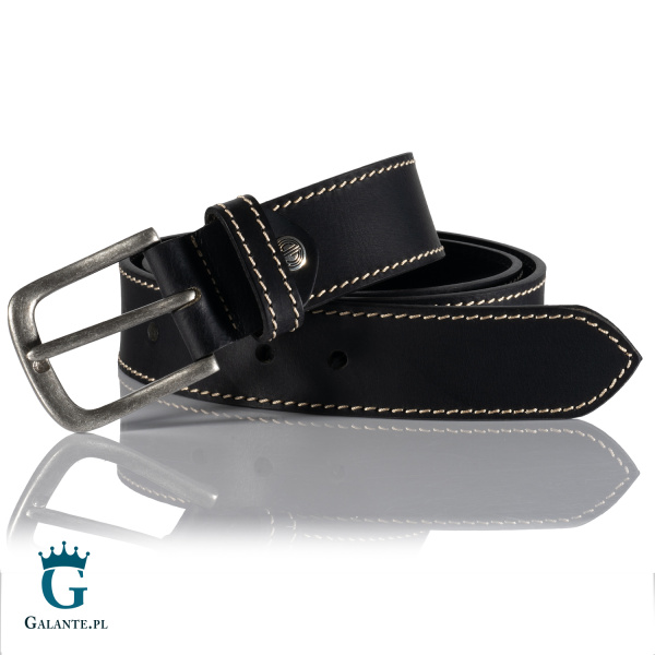 Pasek skórzany antyalergiczny Lindenmann 468 XXL – czarny