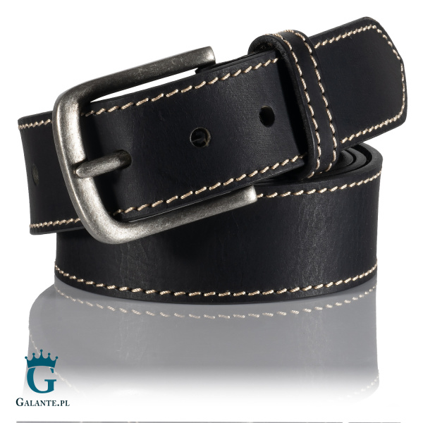 Pasek skórzany antyalergiczny Lindenmann 468 XXL – czarny