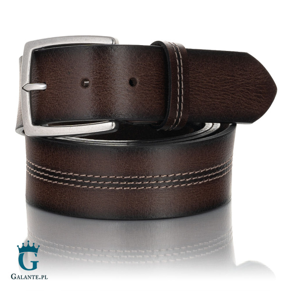 Pasek skórzany antyalergiczny Lindenmann 379 – Brązowy ciemny