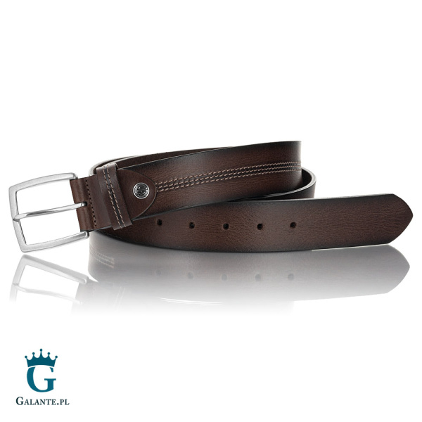 Pasek skórzany antyalergiczny Lindenmann 379 – Brązowy ciemny