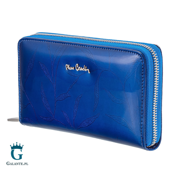 Duży portfel damski skórzany Pierre Cardin niebieski