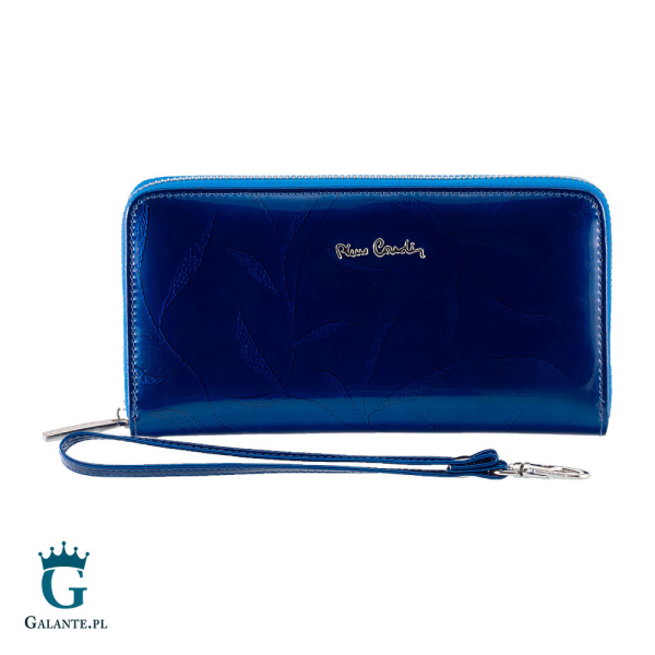 Duży portfel damski skórzany Pierre Cardin niebieski