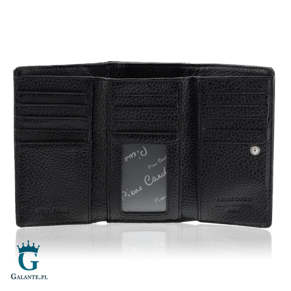 Portfel damski skórzany Pierre Cardin lakier czarny