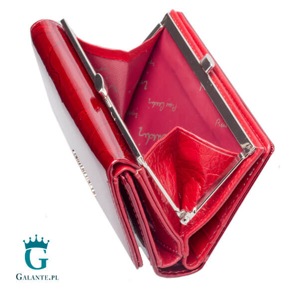OLYMPUS DIGITAL CAMERA Portfel damski skórzany Pierre Cardin lakier czerwony