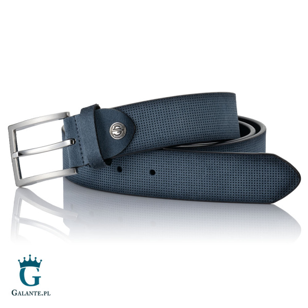 Pasek antyalergiczny ze skóry zamszowej Lindenmann 462 – granatowy