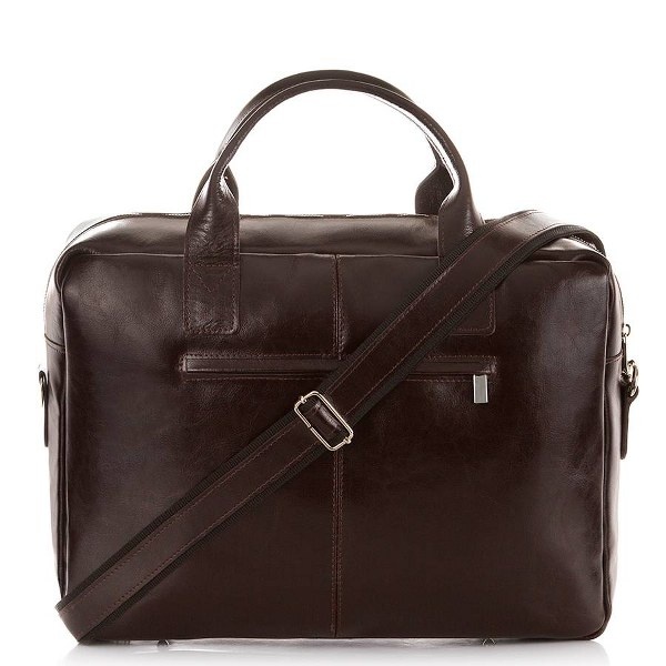 Duża skórzana torba męska Brodrene R03XL – brązowa ciemna