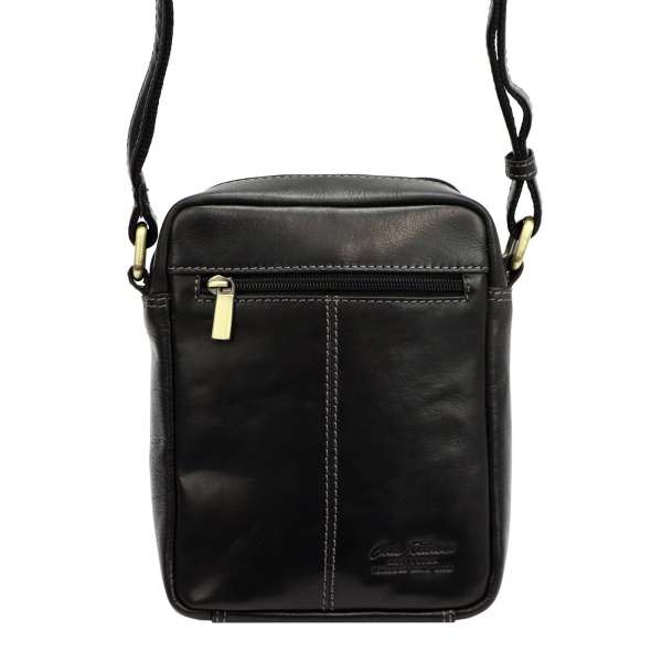 Skórzana saszetka męska PETERSON 117 czarna