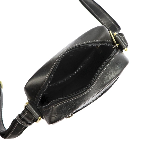 Skórzana saszetka męska PETERSON 117 czarna