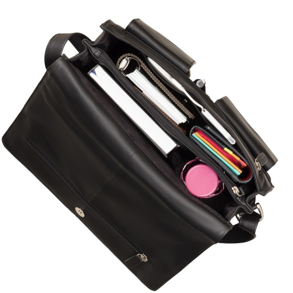 Pojemna torba na ramię listonoszka Visconti V-753 – czarny