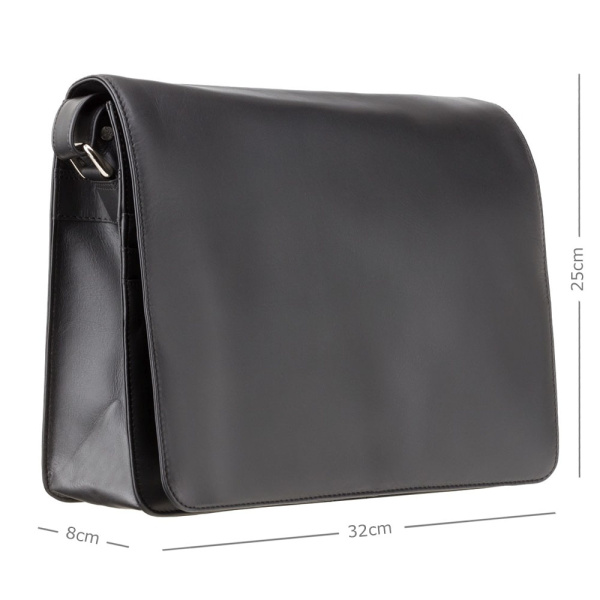 Pojemna torba na ramię listonoszka Visconti V-753 – czarny