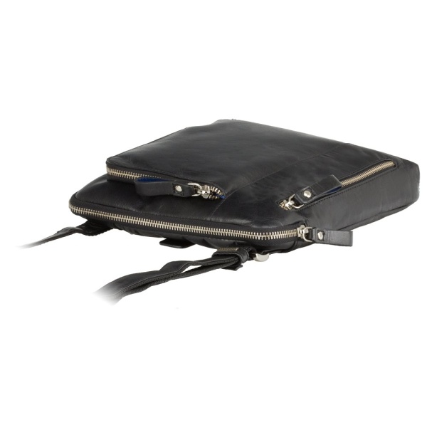 Torba na ramię listonoszka ze skóry licowej Visconti ML-20 – czarna