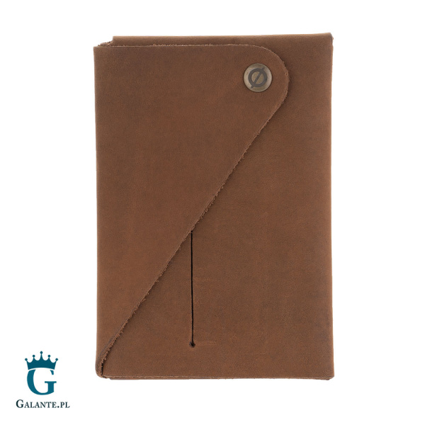 Składany Portfel Męski z Zamszowej Skóry Naturalnej Brodrene W02 – brązowy jasny