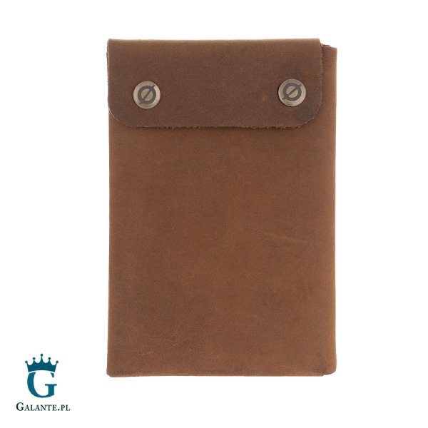 Składany Portfel Męski z Zamszowej Skóry Naturalnej Brodrene W02 – brązowy jasny