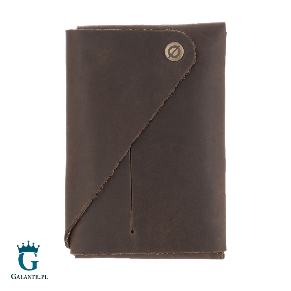 Cienki Portfel Męski Zamszowa Skóra Brodrene W02 – ciemny brąz