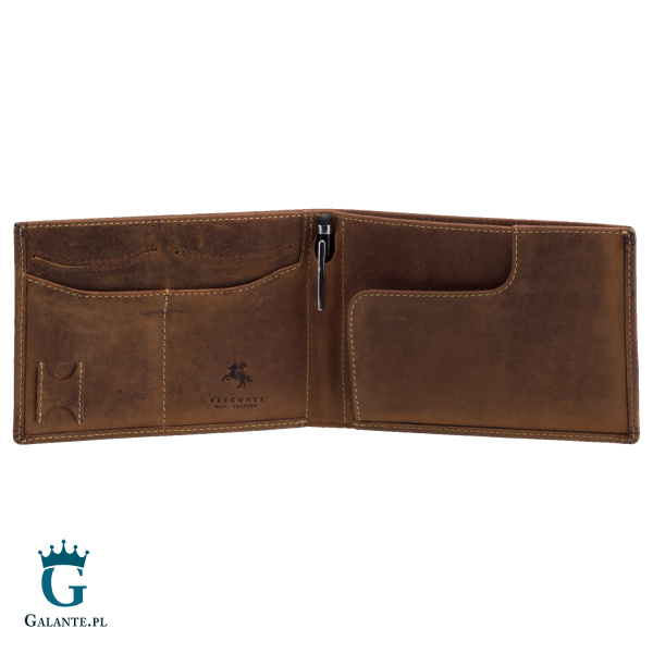 Etui podróżne Visconti V-726 z RFID – brązowy jasny